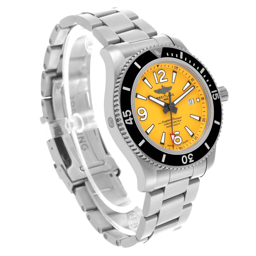 Breitling Superocean II Yellow Dial Steel Mens Watch A17367