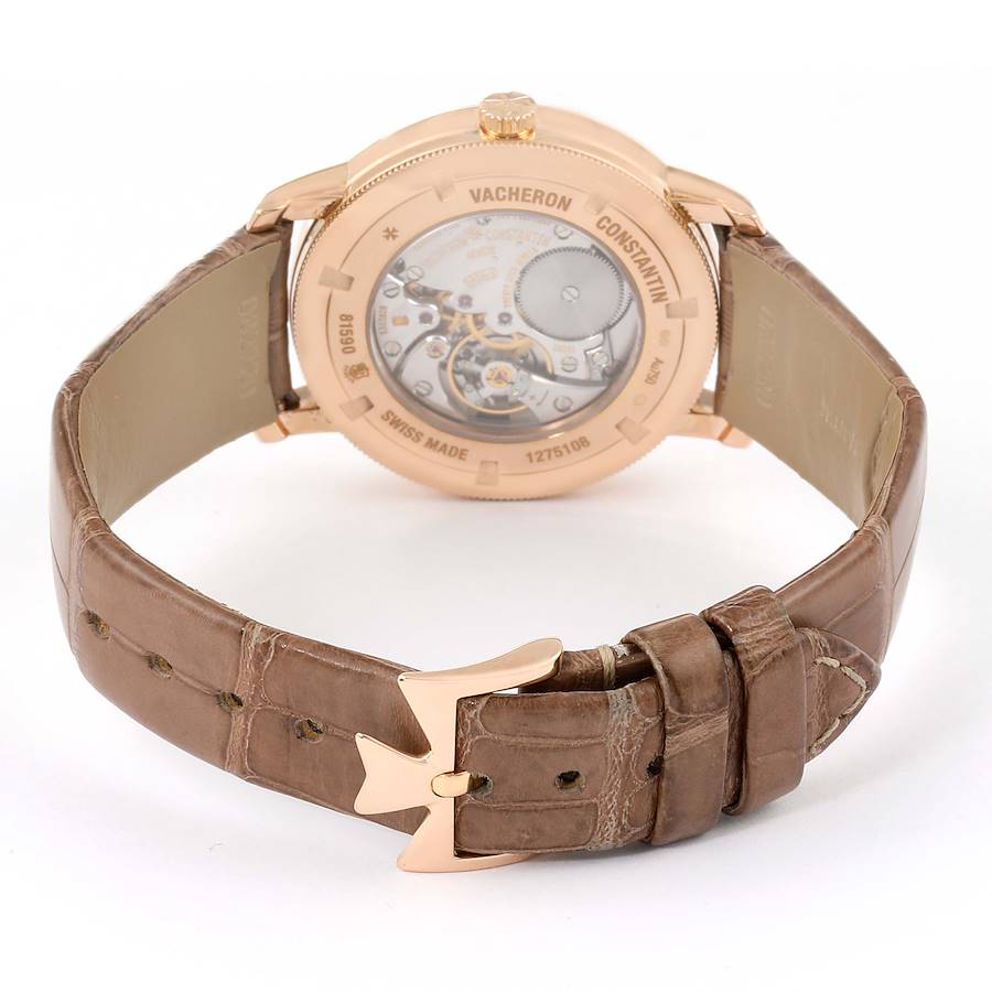Vacheron Constantin Traditionnelle 18k Rose Gold Diamond Ladies Watch 81590