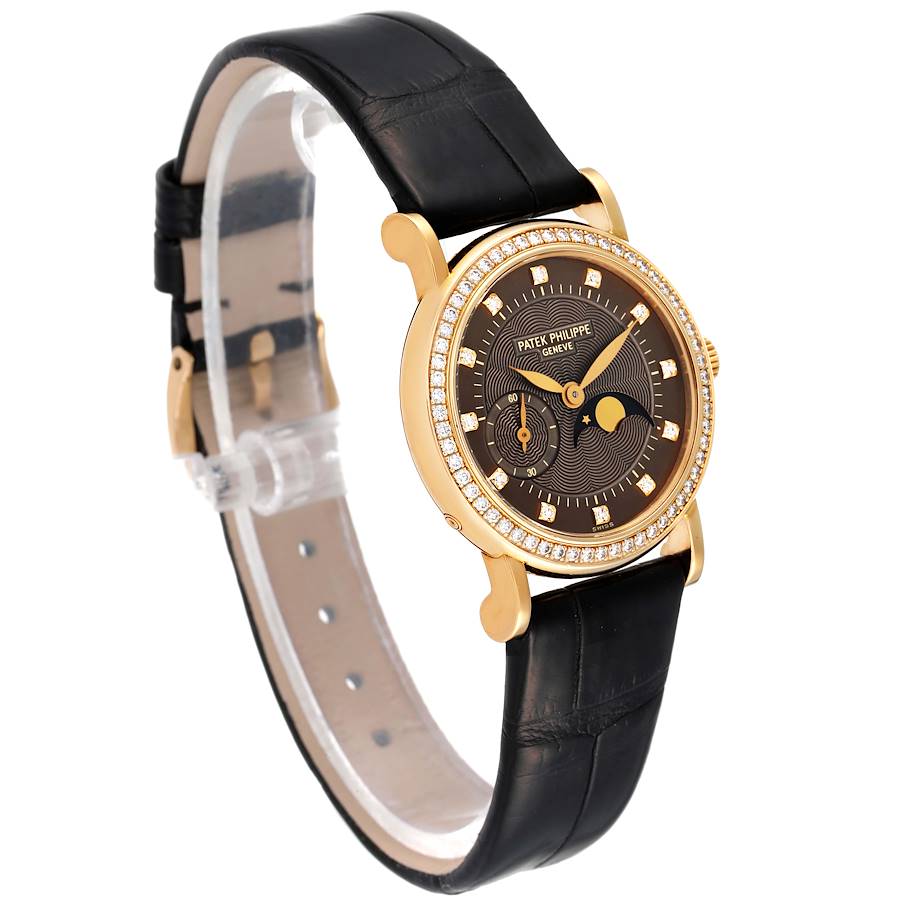 Patek Philippe Calatrava Yellow Gold Bronze Diamond Dial Ladies Watch 4858J