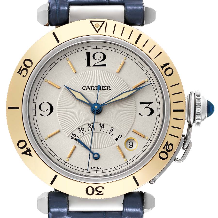 Cartier Pasha Power Reserve Steel Yellow Gold Mens Watch W3101255