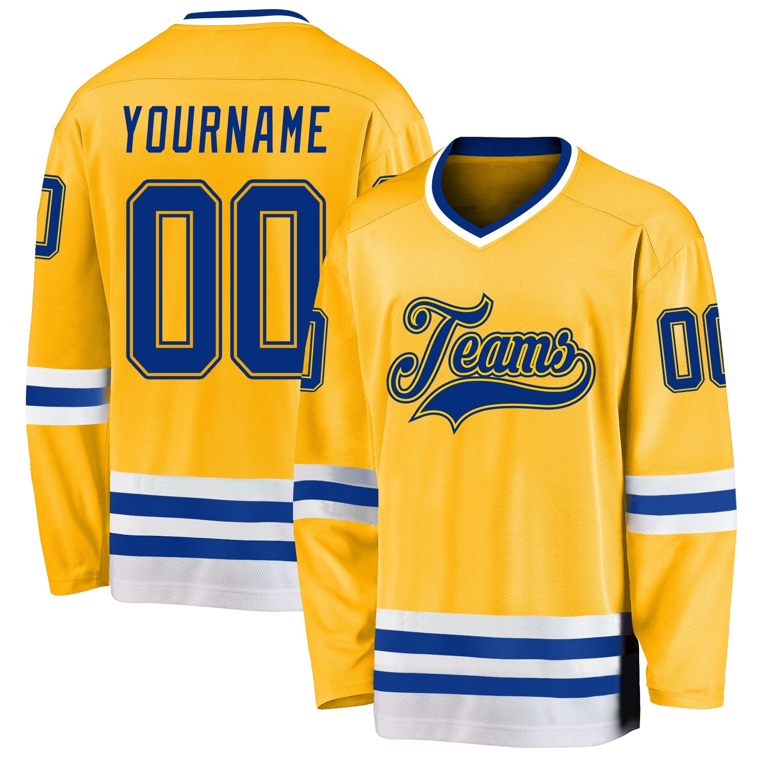 Custom Gold Royal-White So Cool Hockey Jersey