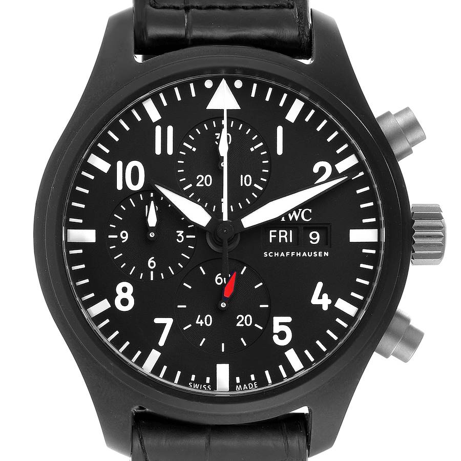 IWC Pilot Top Gun Chronograph Black Dial Mens Watch IW389101