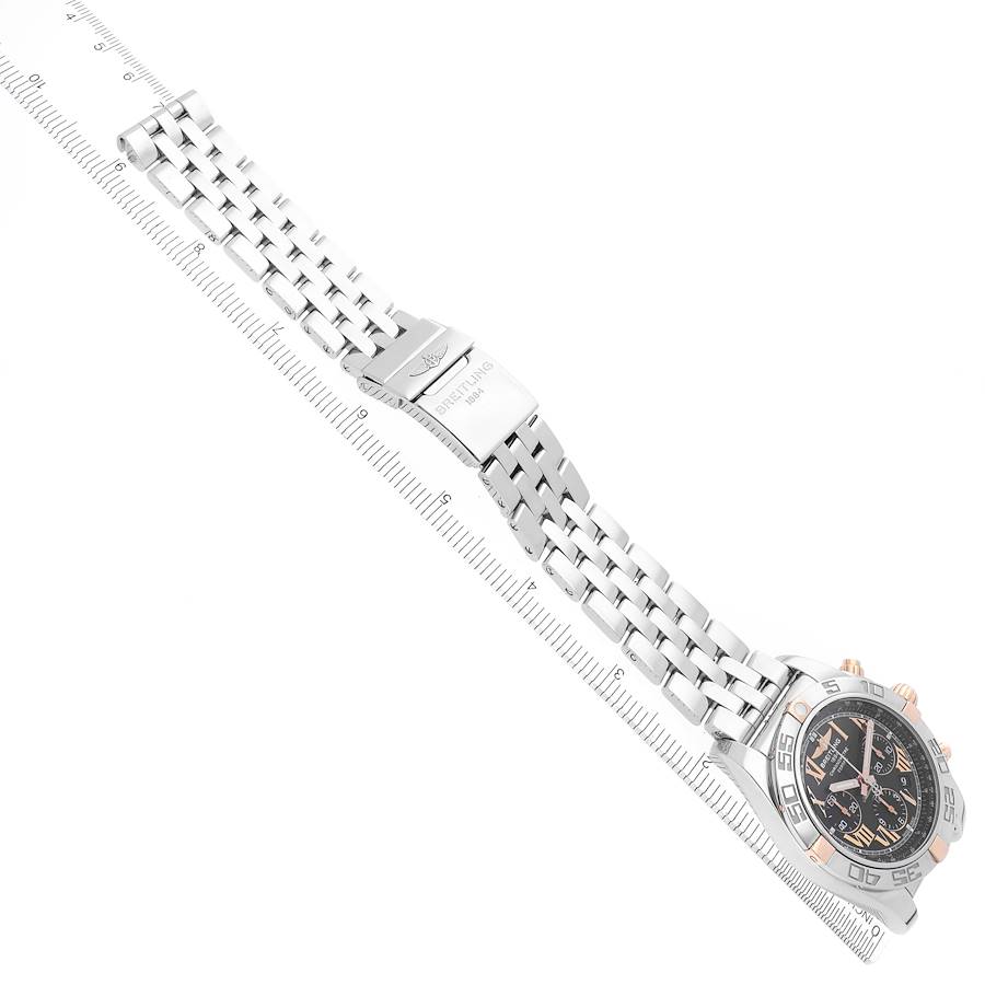 Breitling Chronomat Black Dial Steel Rose Gold Mens Watch IB0110