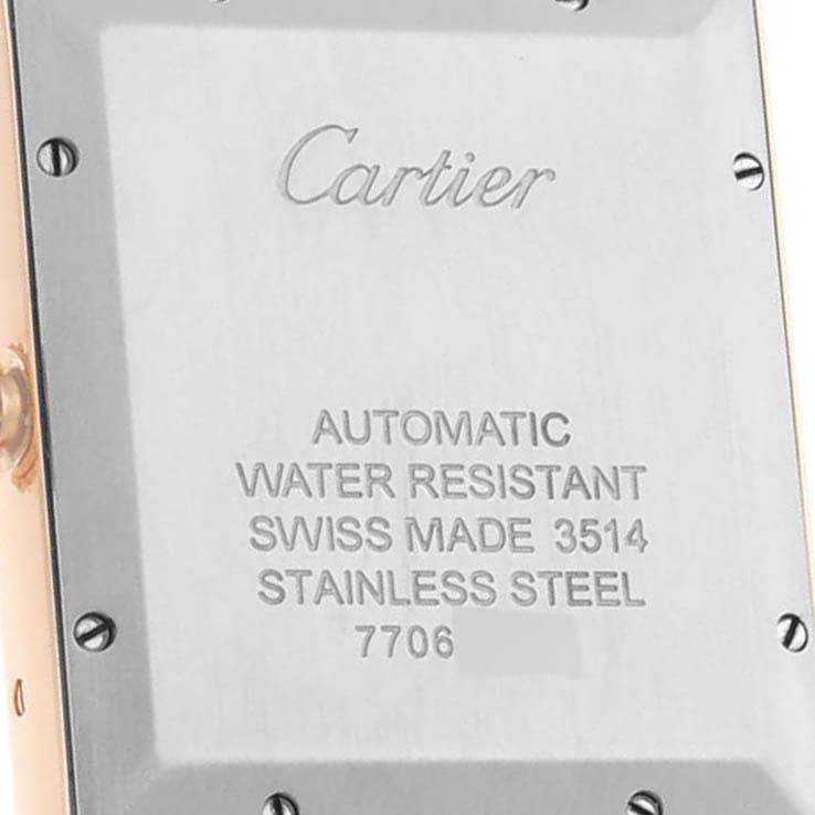 Cartier Tank Solo XL Rose Gold Silver Dial Mens Watch W5200026