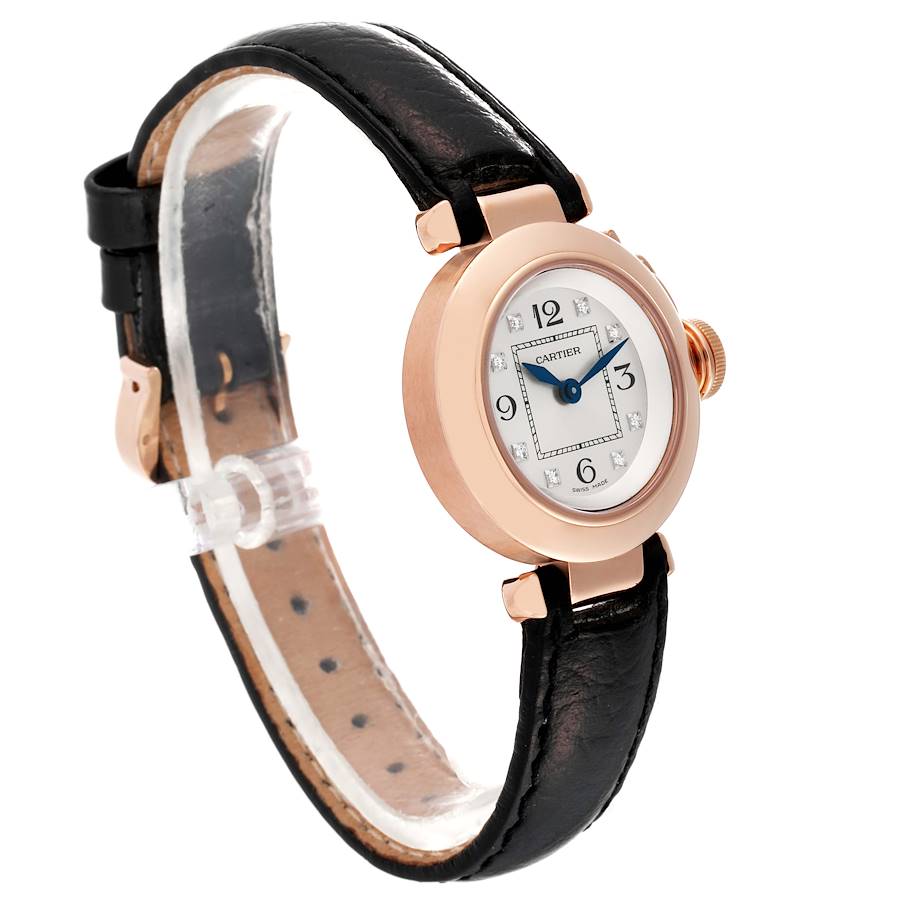 Cartier Pasha 27 Rose Gold Silver Diamond Dial Ladies Watch WJ124028