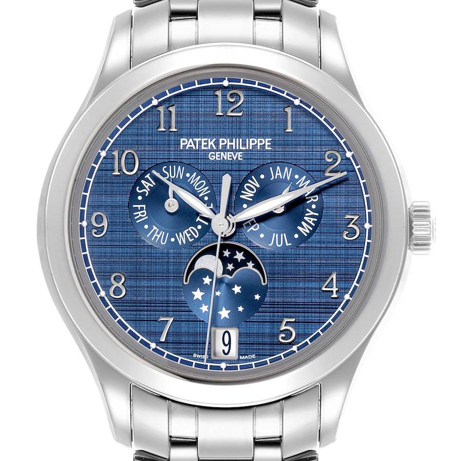 Patek Philippe Complications Annual Calendar Moonphase Steel Mens Watch 4947