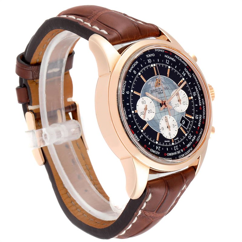 Breitling Transocean Chronograph Unitime Rose Gold Watch RB0510