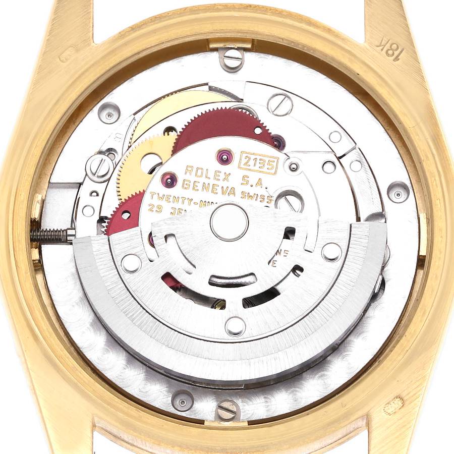 Rolex President Datejust Midsize Red Diamond Dial Yellow Gold Ladies Watch 68278