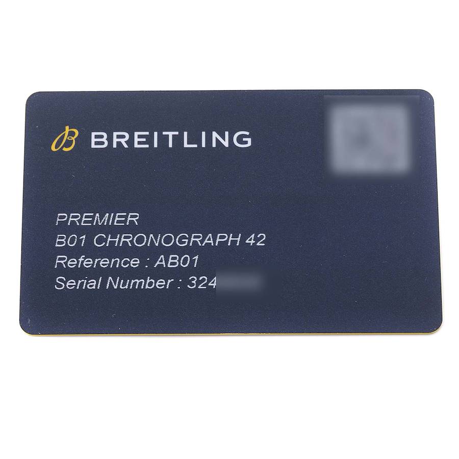 Breitling Premier B01 42mm Steel Blue Dial Mens Watch AB0118