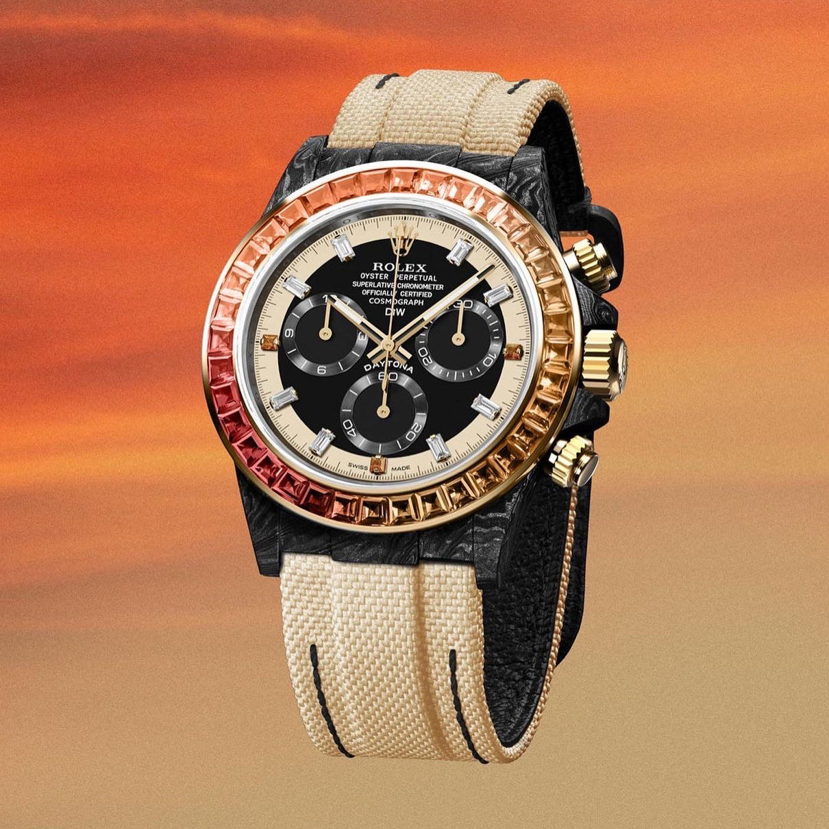 ROLEX Diw Daytona carbon rainbow sunray 40mm carbon