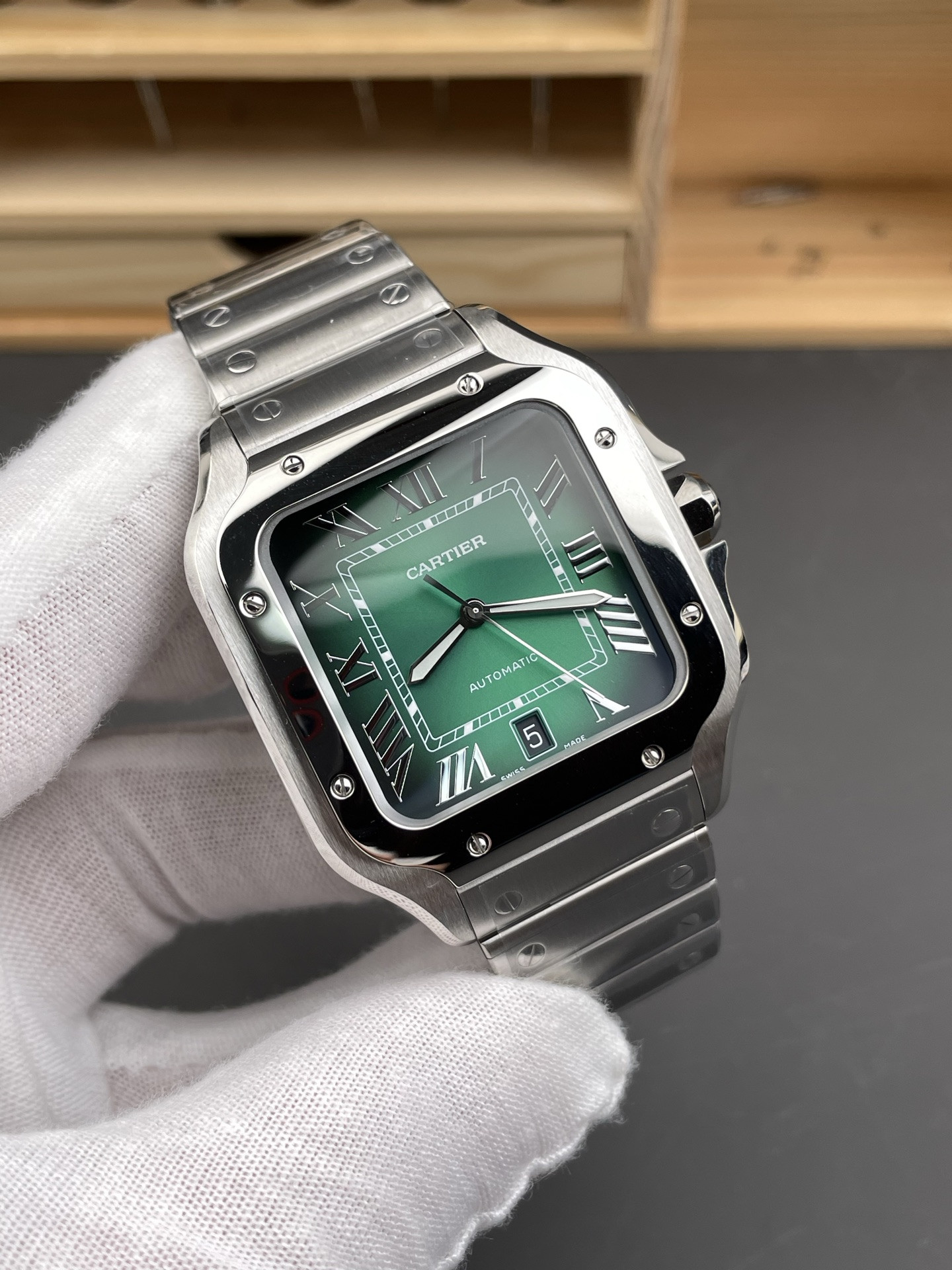 Santos Green Dial Men Large Size
