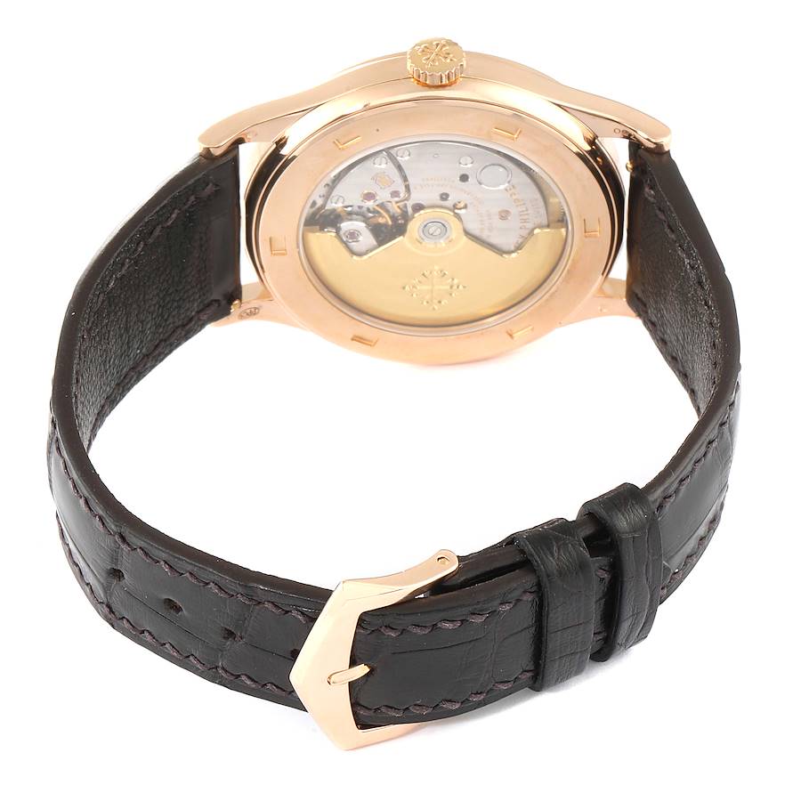 Patek Philippe Calatrava Rose Gold Silver Dial Mens Watch 5296 5296R