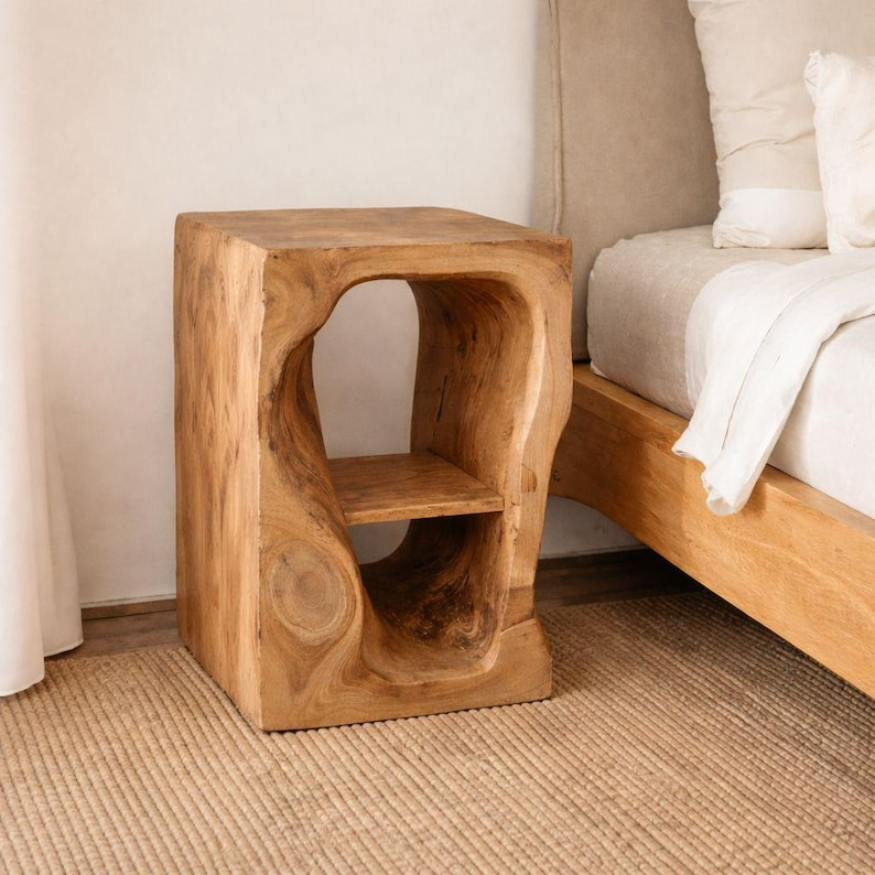 Live Edge Wooden Nightstand