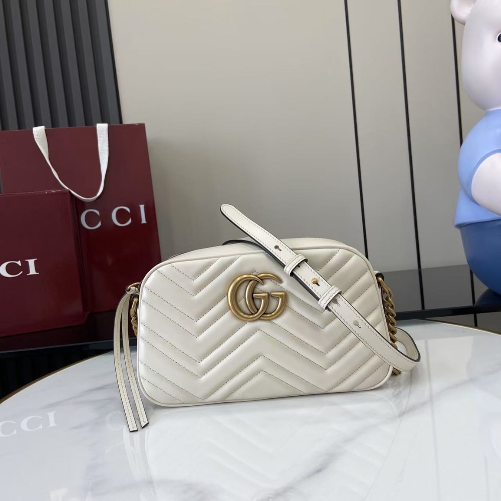 Gucci Gg Marmont Small Shoulder Bag ‎white 24cm 447632 Dtd1t 9022