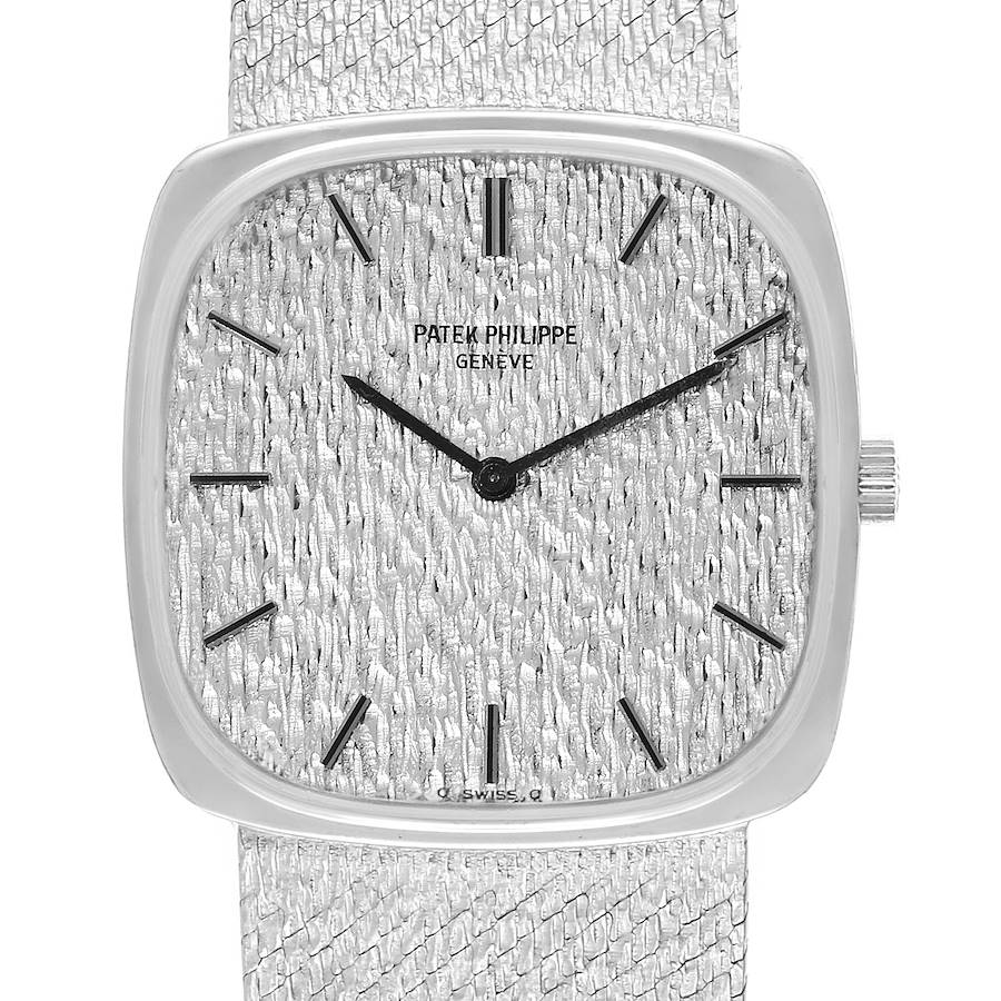 Patek Philippe 18k White Gold Silver Dial Vintage Mens Watch 3666