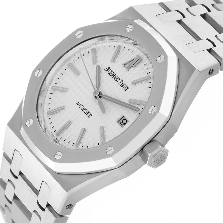 Audemars Piguet Royal Oak White Dial Steel Mens Watch 15300ST