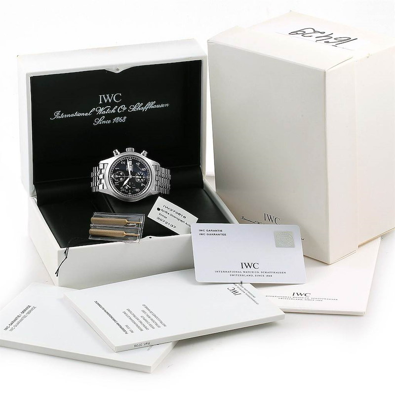 IWC Flieger Spitfire Chronograph Black Dial Watch IW370618