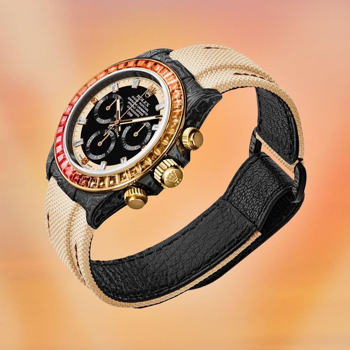 ROLEX Diw Daytona carbon rainbow sunray 40mm carbon