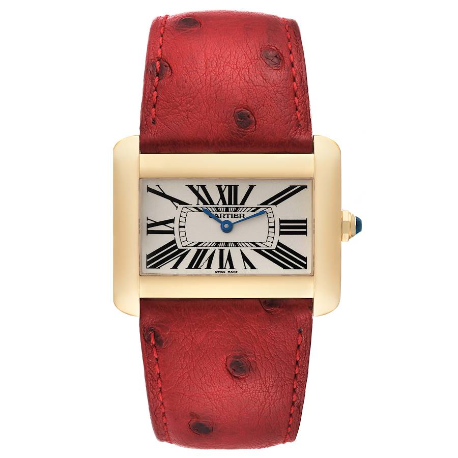 Cartier Tank Divan Large Silver Dial Yellow Gold Ladies Watch W6300556