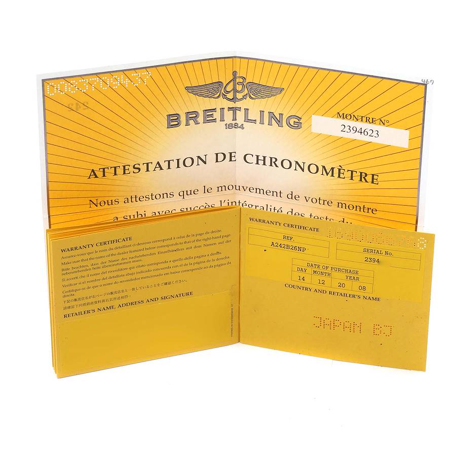 Breitling Navitimer World Black Dial Steel Mens Watch A24322