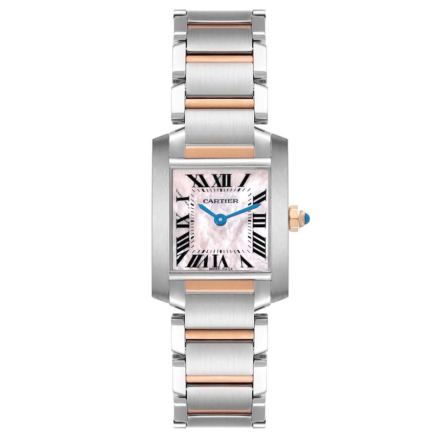 Cartier Tank Francaise Steel Rose Gold MOP Dial Ladies Watch W51027Q4