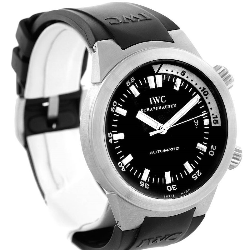 IWC Aquatimer Black Dial Rubber Strap Mens Watch IW354807