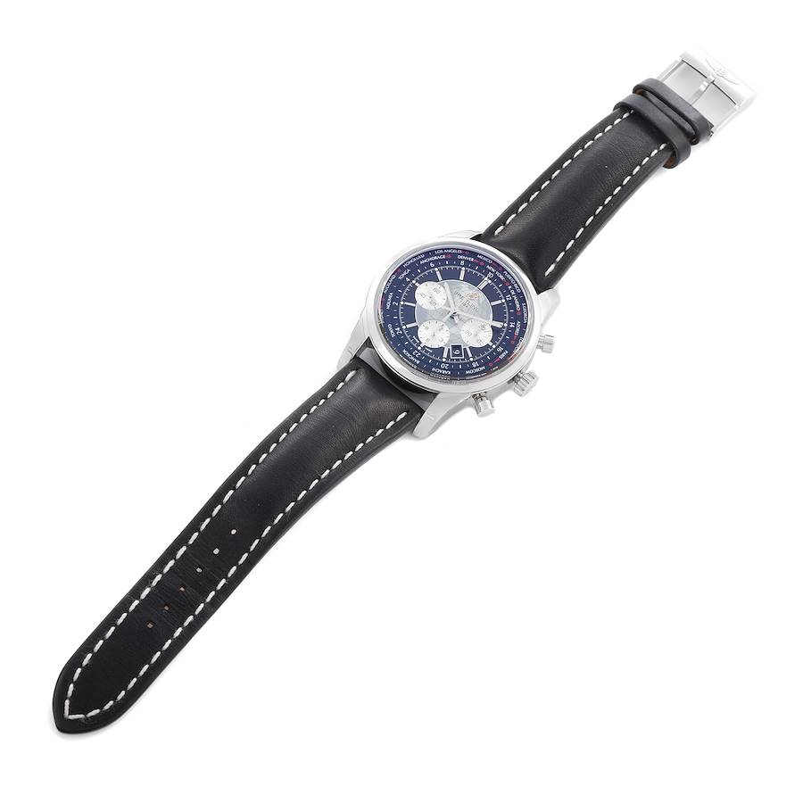 Breitling Transocean Chronograph Unitime Steel Mens Watch AB0510