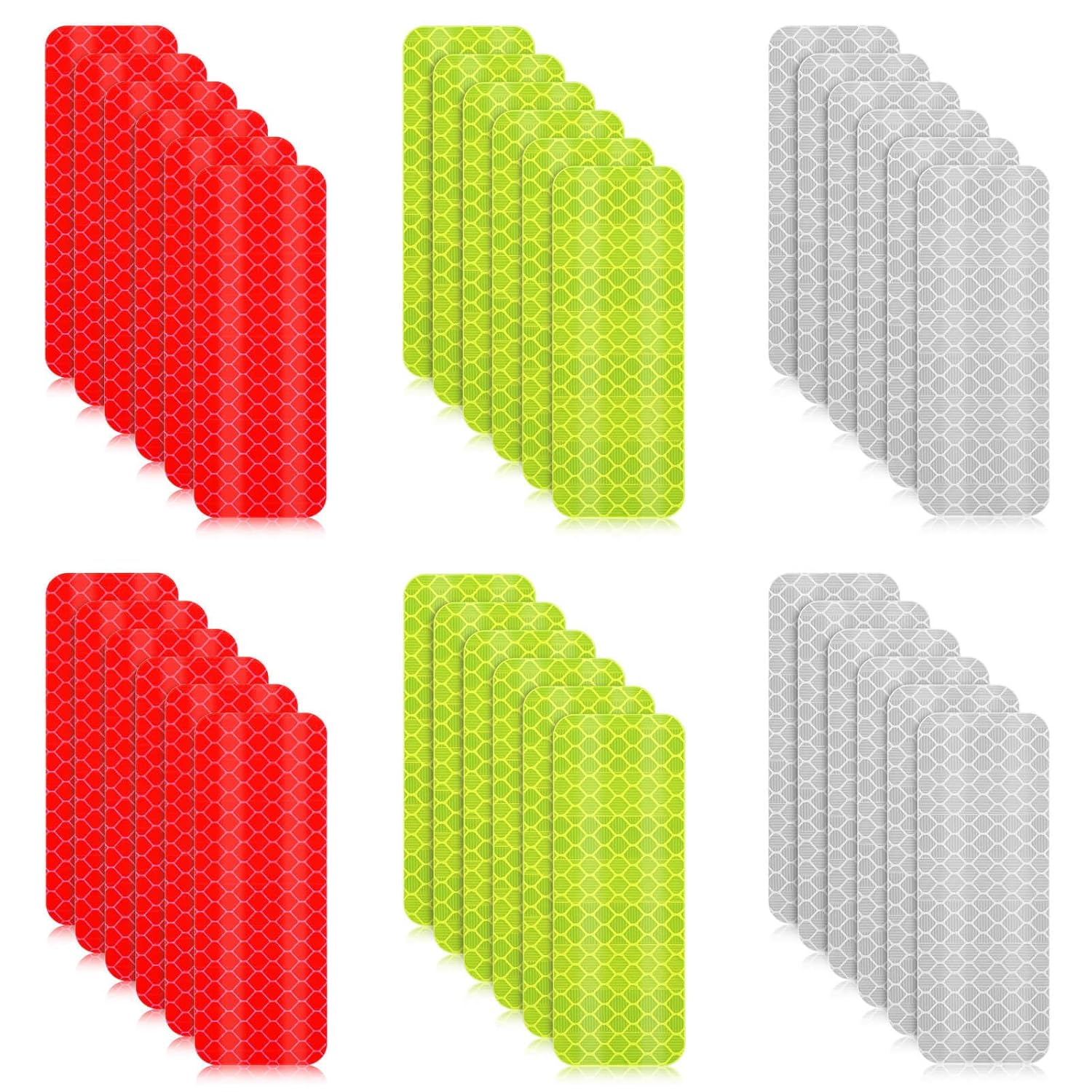 30 Pcs Reflective Stickers, Warning Safety Reflective Sticker, 1.18 x 3.25 Inch Waterproof Night Visibility Sticker for Bicycles, Motorcycles, Clothing, Trailers, Helmet