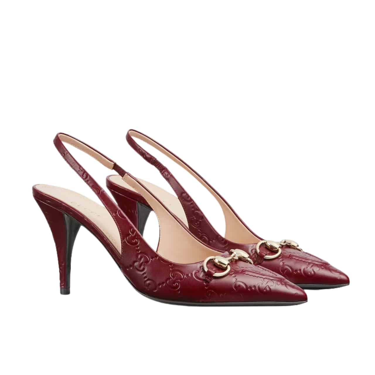 Gucci Women’s Horsebit Pump Gg Leather Rosso Ancora Red ‎792065 Aaegj 6207