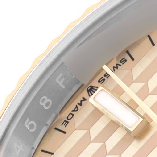 Rolex Datejust Steel Yellow Gold Golden Fluted Motif Dial Watch 126233