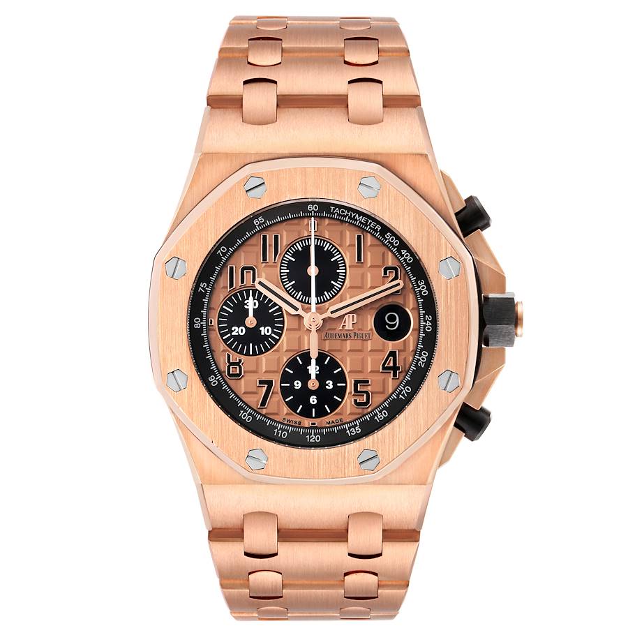 Audemars Piguet Royal Oak Offshore Rose Gold Chronograph Mens Watch 26470OR