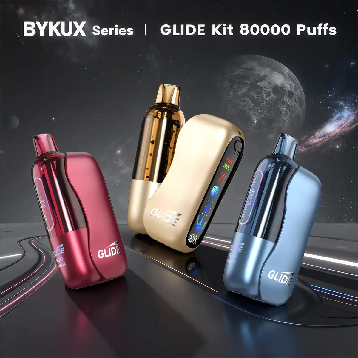 BYKUX GLIDE 80K Puffs 5% Nicotine Replaceable Vape Kit
