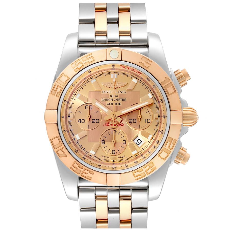 Breitling Chronomat Evolution Steel Rose Gold Mens Watch CB0110