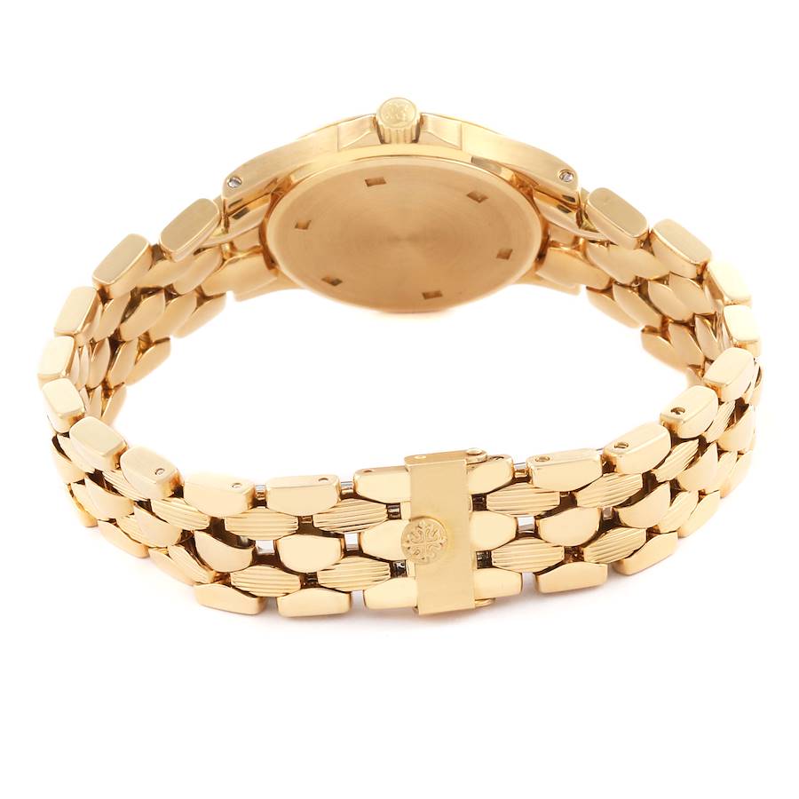 Patek Philippe Neptune Yellow Gold Diamond Dial Ladies Watch 4881