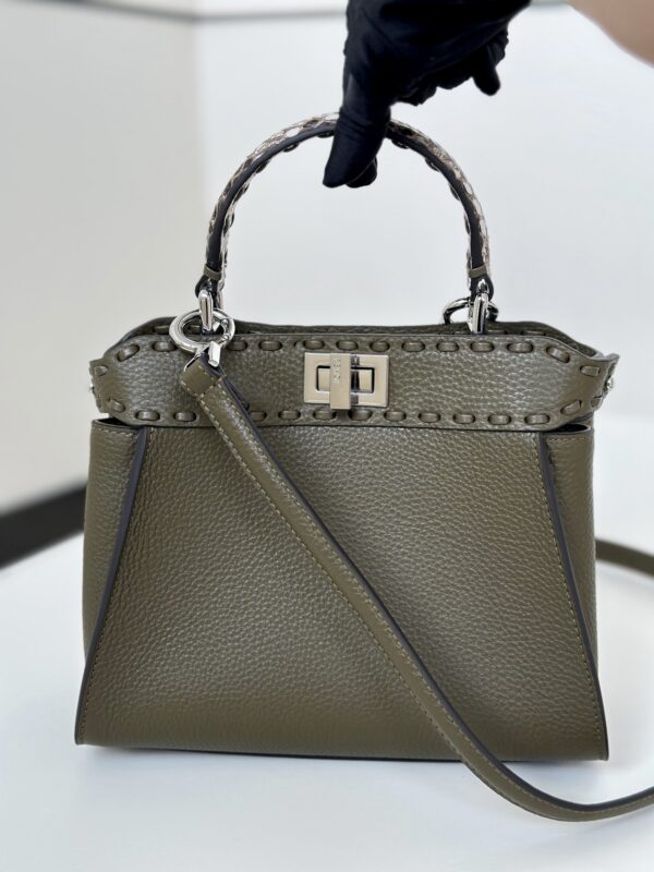 Replica Fendi Peekaboo Khaki Python Handle