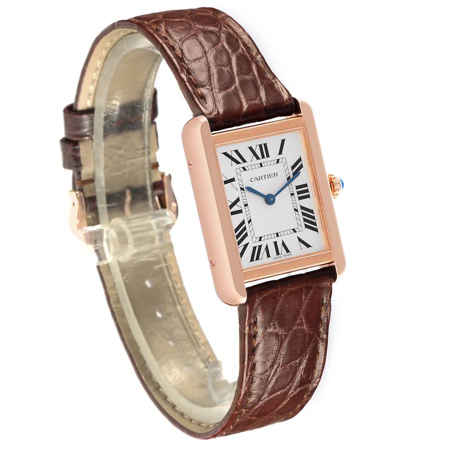 Cartier Tank Solo Silver Dial Rose Gold Steel Ladies Watch W5200024 Card