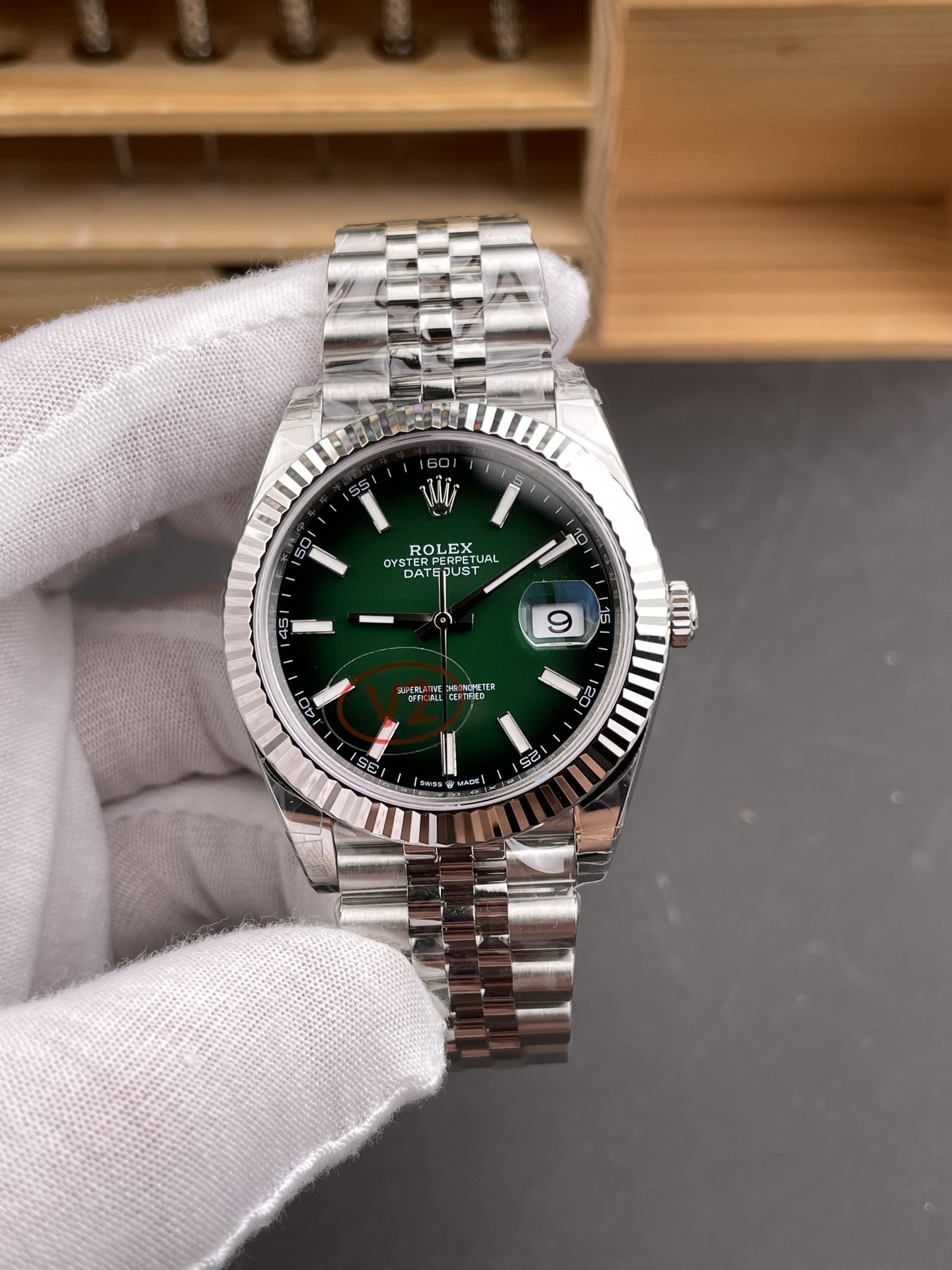 Smoky Green Datejust Enamel Gradient Green Dial