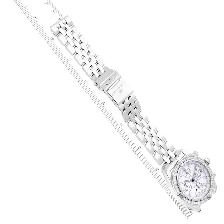 Breitling Chronomat Evolution MOP Dial Diamond Steel Mens Watch A13356