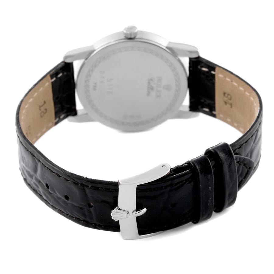 Rolex Cellini Classic White Gold Ivory Anniversary Dial Mens Watch 5116 Card
