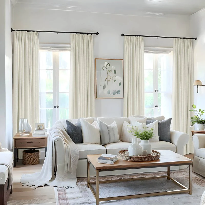 Custom Heavyweight Linen Drape Pleated - 36 Colors