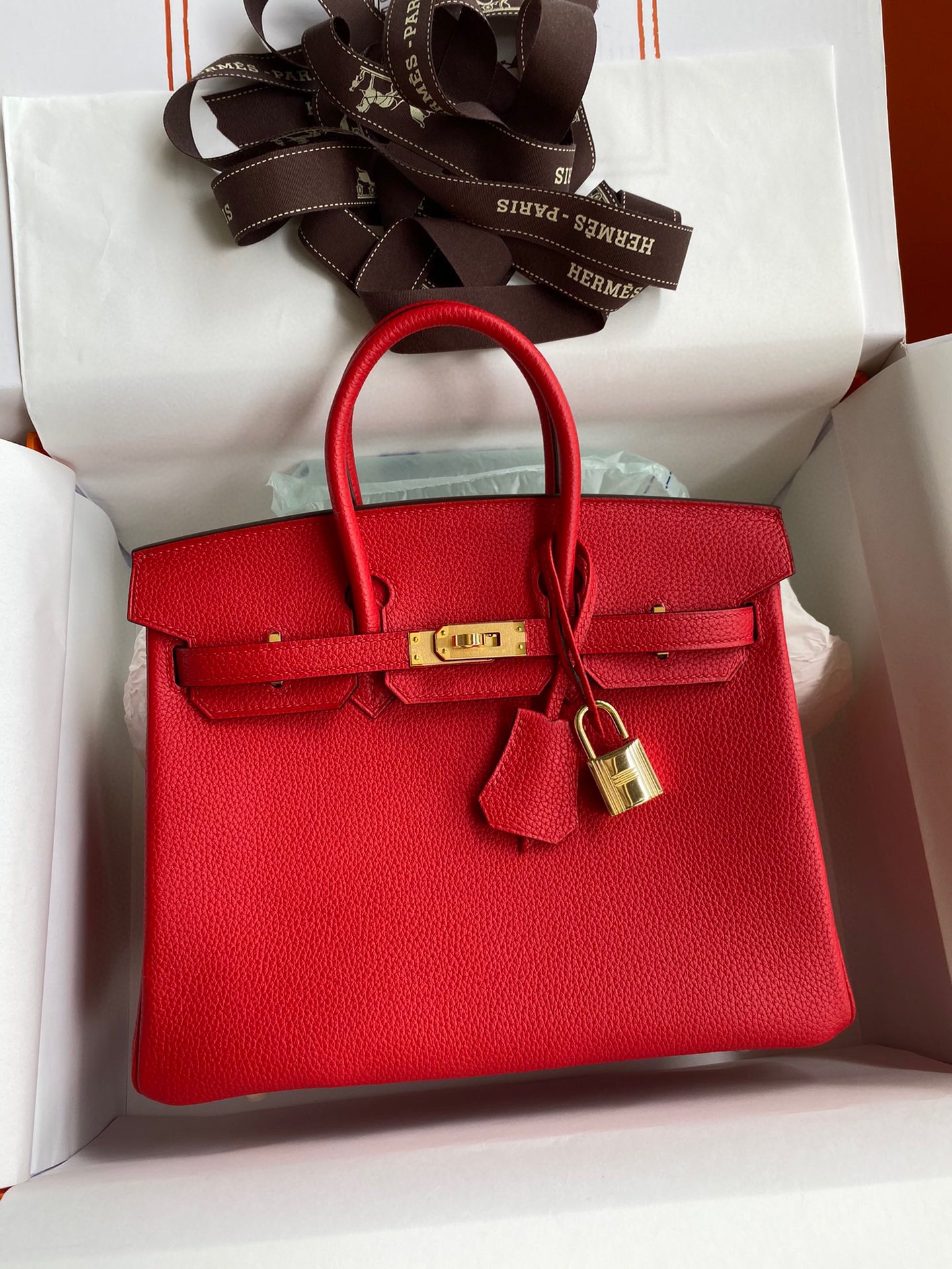 Replica Hermès Birkin Red Togo Gold