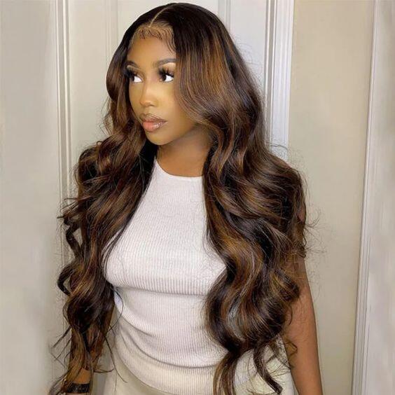 $199=2 Wigs | 20inch 13x4 Lace Frontal P1B/30 Highlight Body Wave 180% Density Plus 10inch 13x4 Lace Front Bob Wig Straight