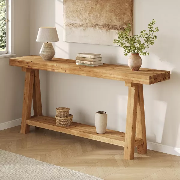 Farmhouse Solid Wood Entryway and Sofa Table 70.9 Inch