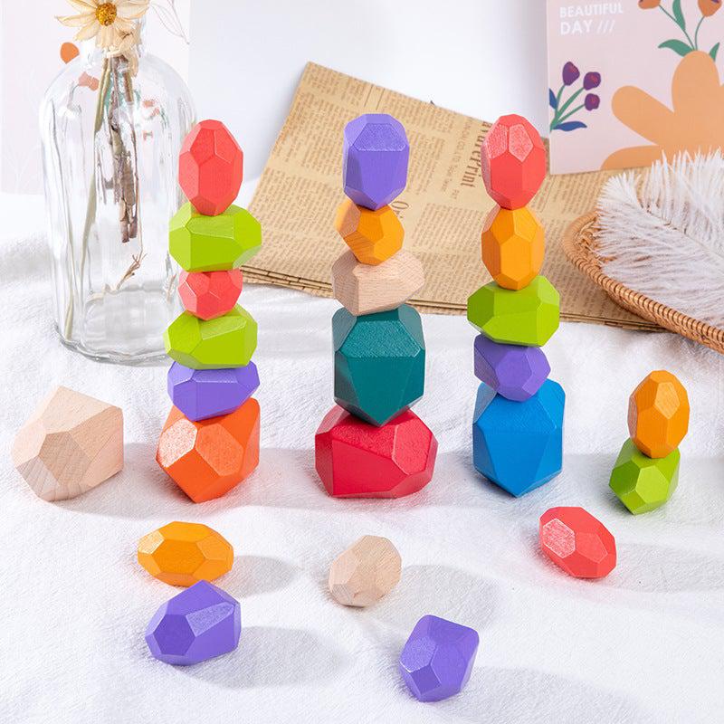 Wooden Balancing Rocks