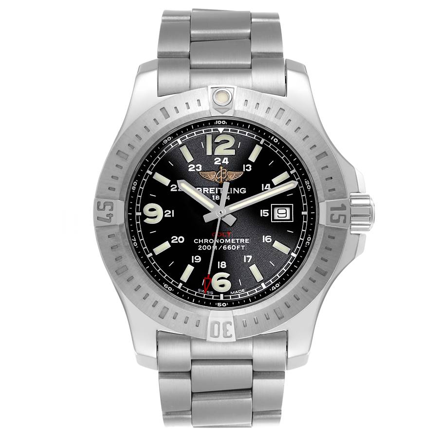 Breitling Colt Black Dial Steel Quartz Mens Watch A74388