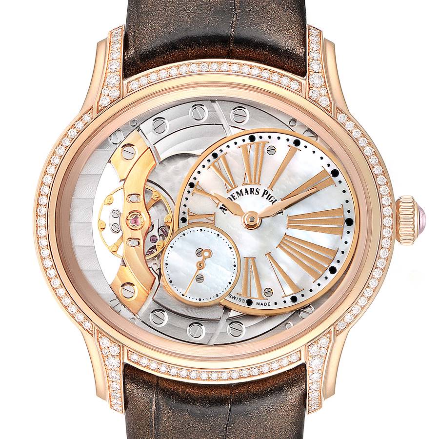 Audemars Piguet Millenary Rose Gold MOP Diamond Ladies Watch 77247OR