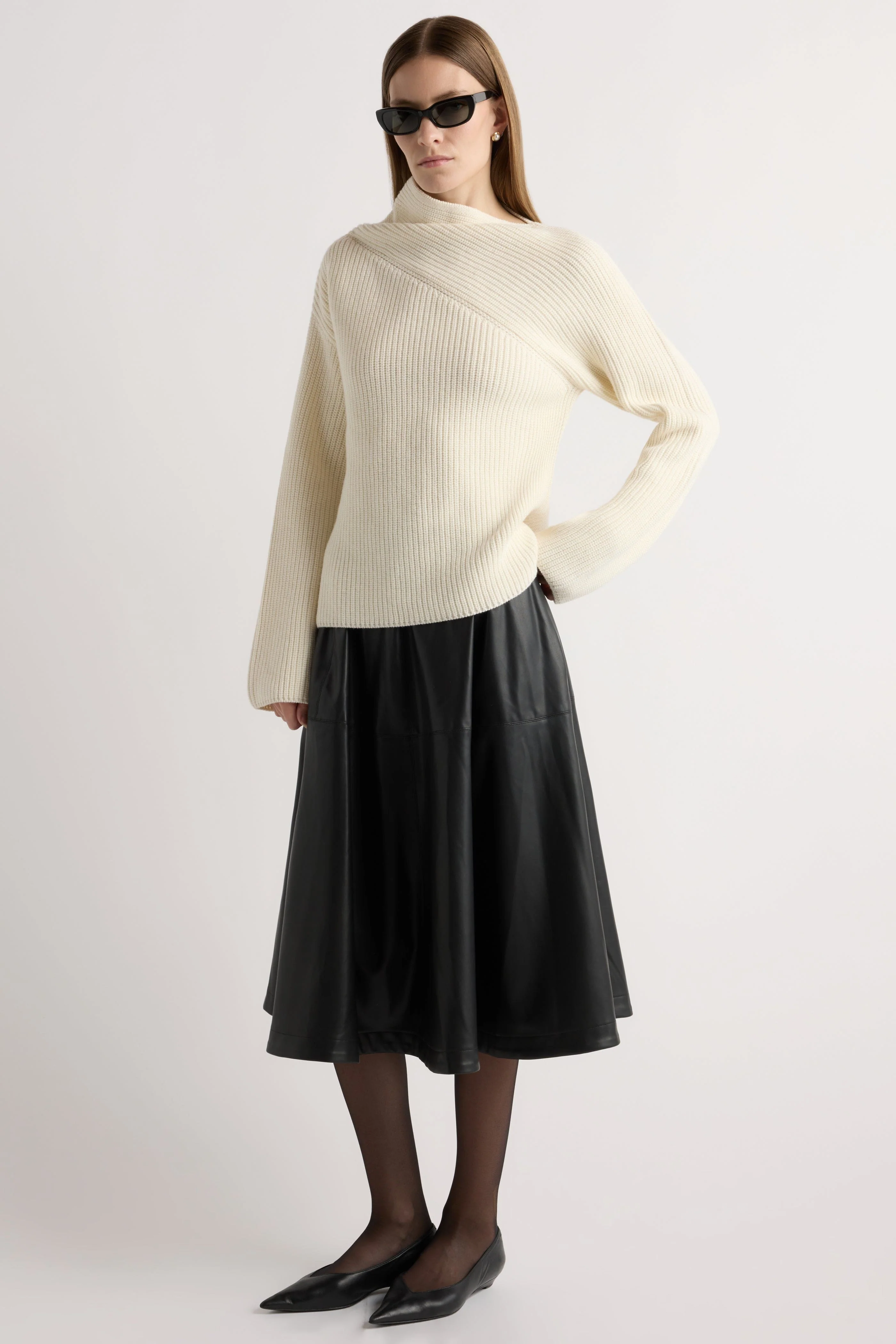 Harlow Vegan Leather Flare Skirt