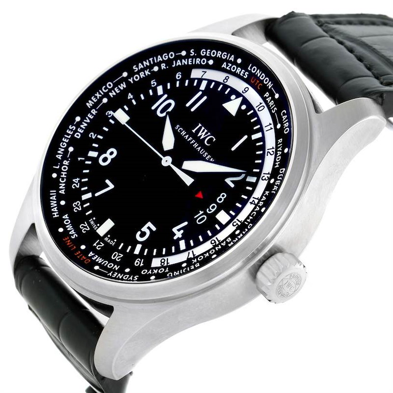 IWC Pilot Worldtimer Black Dial Automatic Mens Watch IWC3262-01
