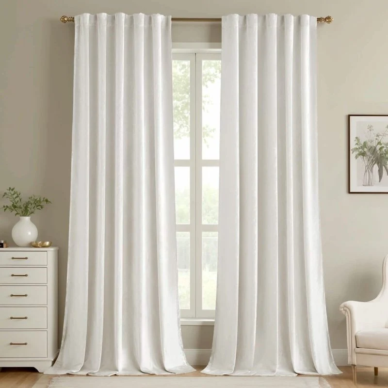 Custom Velvet Luxury Blackout Curtains  (2 Panels) - Back Tab & Rod Pocket