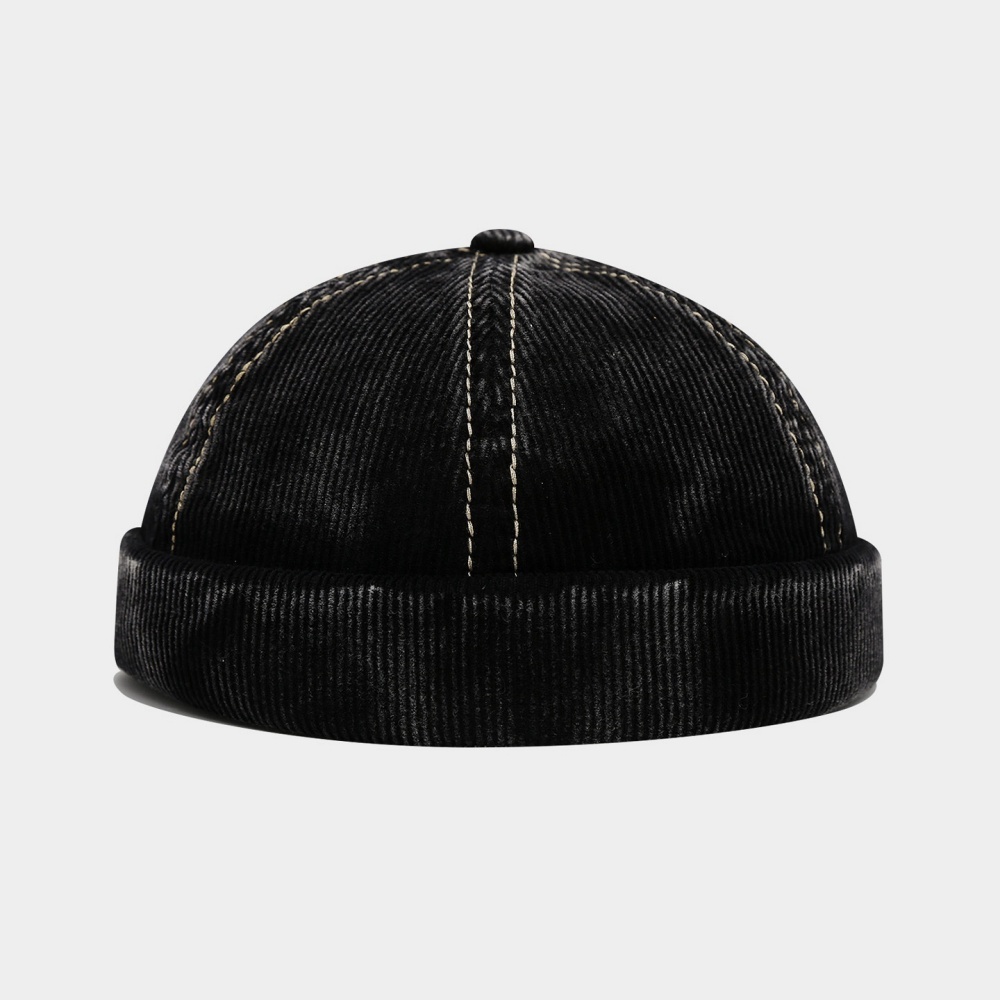 Men's Casual Corduroy Roll-Up Edge Docker Cap